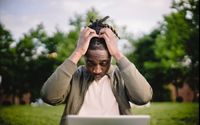 Photo by Ketut Subiyanto: https://www.pexels.com/photo/stressed-black-male-entrepreneur-working-on-laptop-in-park-4560092/