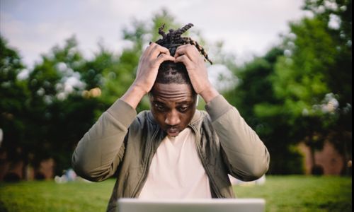 Photo by Ketut Subiyanto: https://www.pexels.com/photo/stressed-black-male-entrepreneur-working-on-laptop-in-park-4560092/