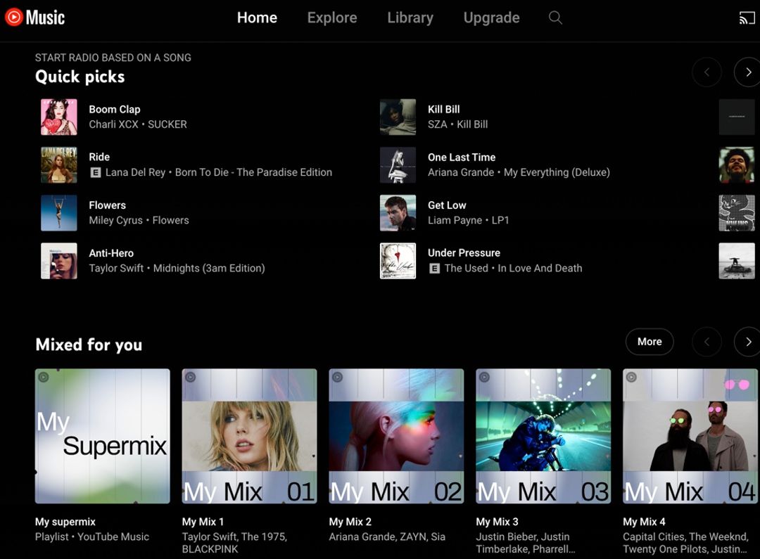 Fitur Create Radio dari YouTube Music