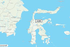 Pusat gempa berada di darat 42 km Tenggara Sigi