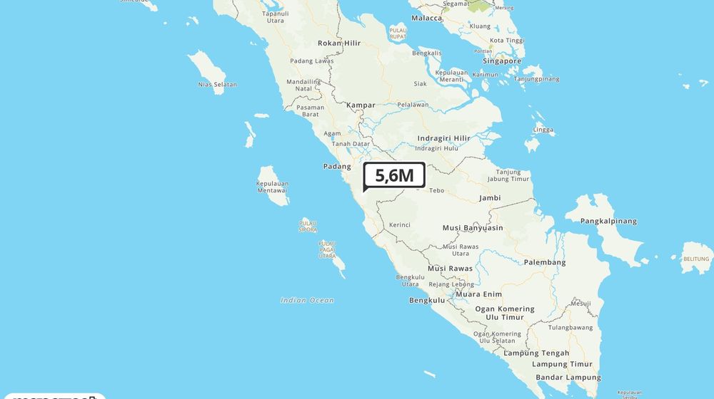 Pusat gempa berada di darat 36 km Tenggara Pesisir Selatan