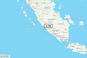 Pusat gempa berada di laut 47 Km Barat Daya Bengkulu