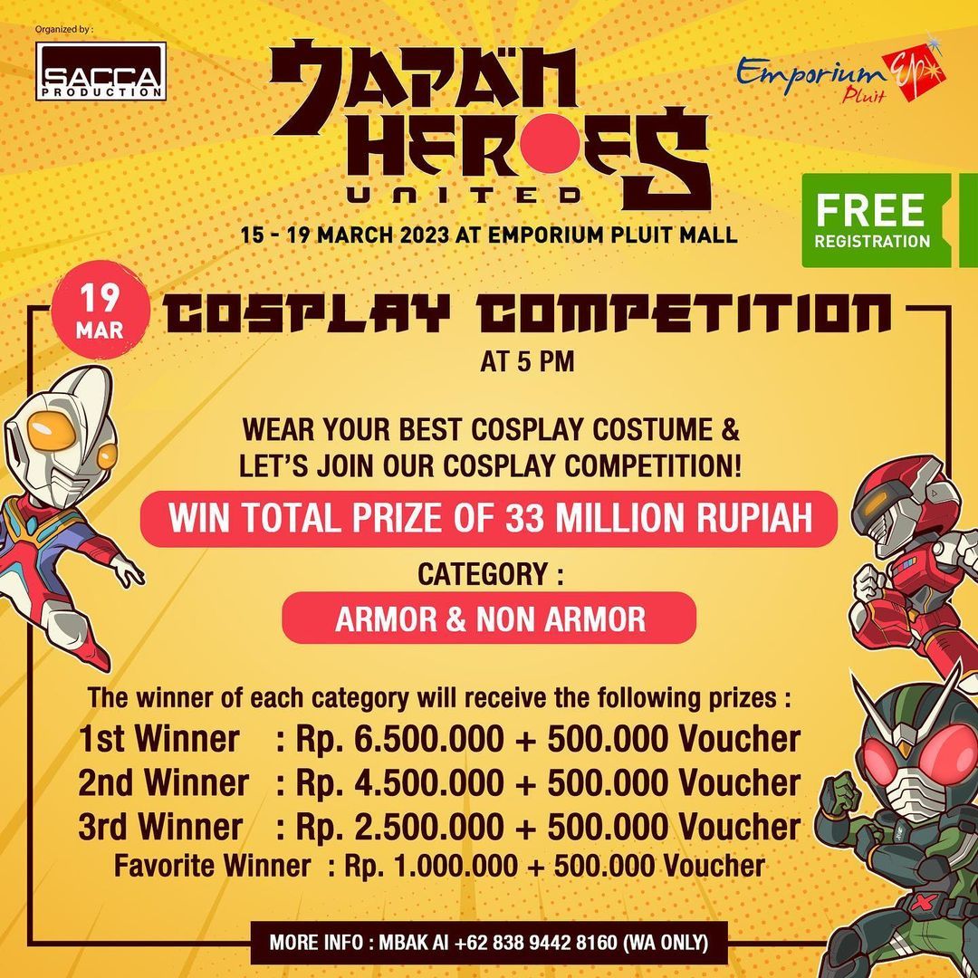 Flyer kompetisi cosplay yang bakal diadakan pada 19 Maret 2023 mendatang di Mal Emporium Pluit.