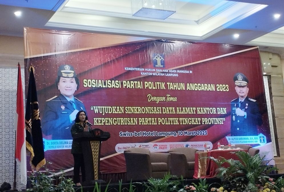 Kepala Kanwil Kemenkumham Provinsi Lampung Sorta Delima Lumban Tobing.