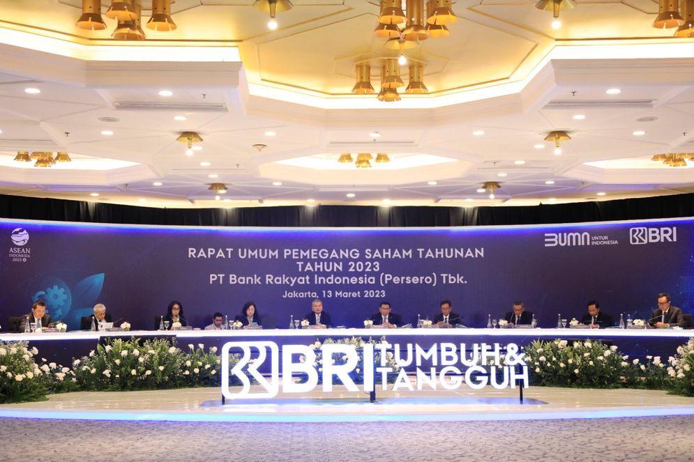 RUPST PT Bank Rakyat Indonesia (Persero) yang salah satunya menunjuk Irjen Kemenkeu Awan Nurmawan Nuh sebagai Komisaris BRI, 13 Maret 2023.