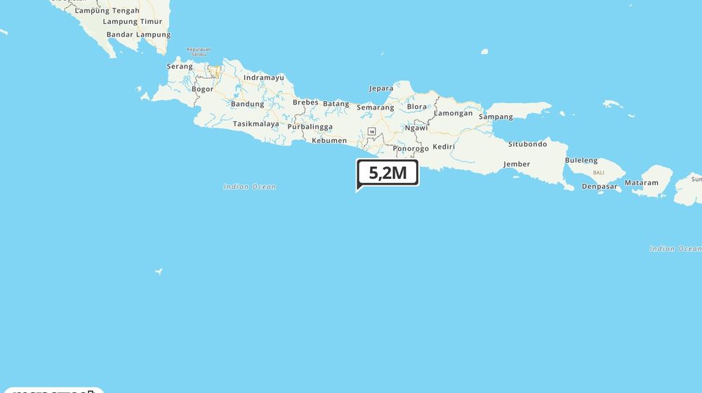 Pusat gempa berada di laut 126 km BaratDaya Kulonprogo