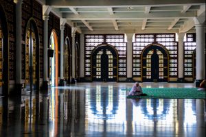 Ilustrasi muslim masjid moslem islam ibadah salat