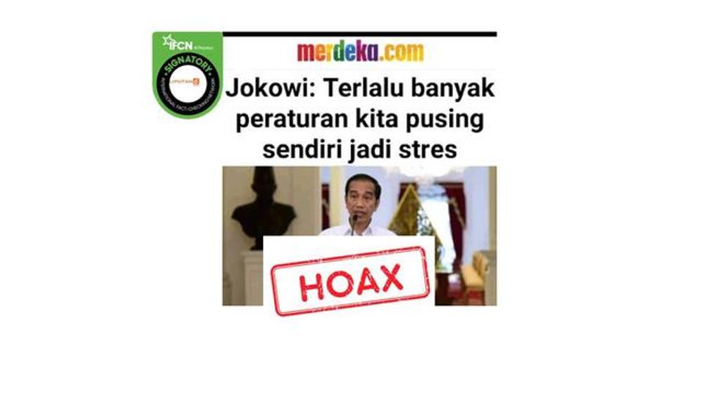 Hoaks Artikel Jokowi Pusing Sendiri karena Terlalu Banyak Aturan