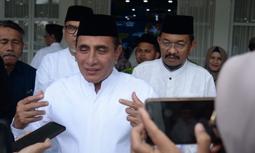 Gubernur Sumut Edy Rahmayadi usai membuka PTQ RRI ke-53 di Aula Tengku Rizal Nurdin  