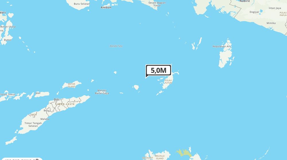 Pusat gempa berada di laut 142 BaratLaut Maluku Tenggara Barat
