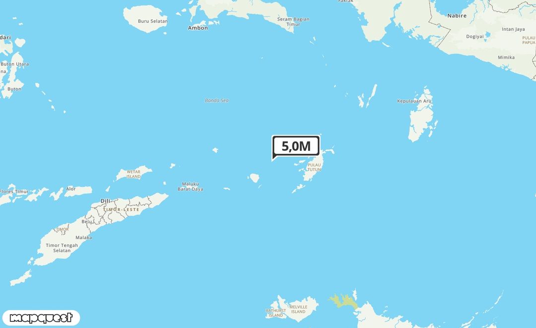 Pusat gempa berada di laut 142 BaratLaut Maluku Tenggara Barat