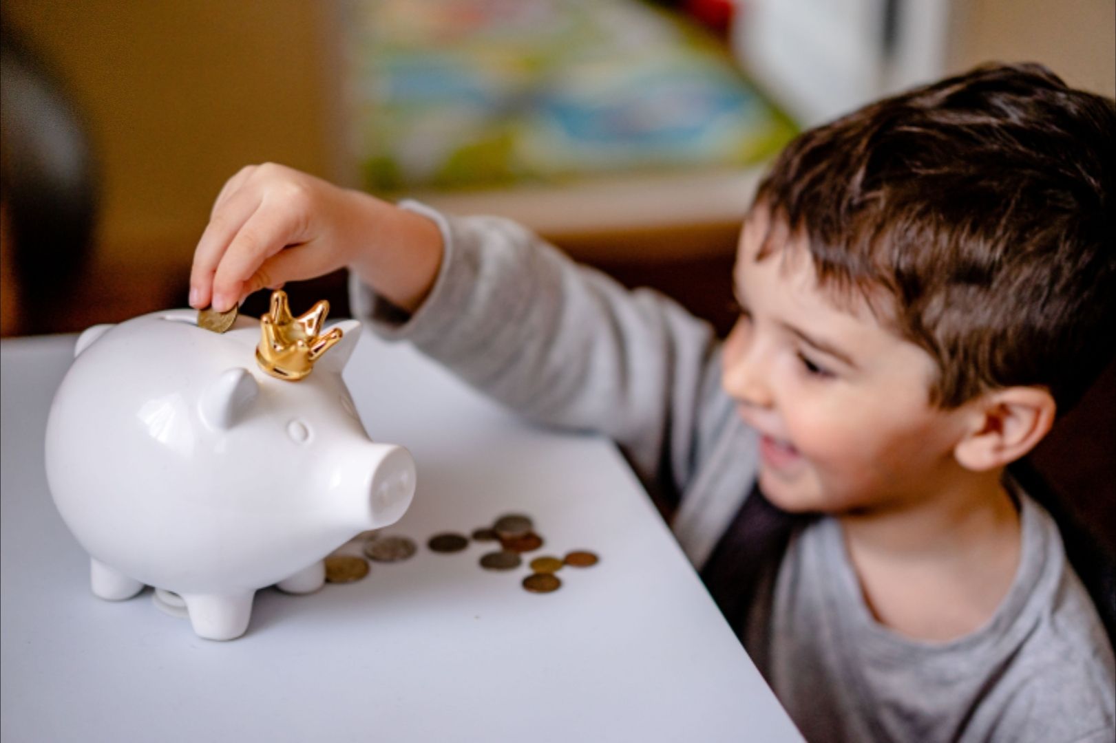 Photo by Oleksandr Pidvalnyi: https://www.pexels.com/photo/boy-in-gray-long-sleeve-shirt-putting-coins-in-a-piggy-bank-12955547/
