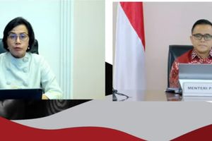 konferensi pers THR dan Gaji 13, Menteri Keuangan dan Menteri PANRB.jpg