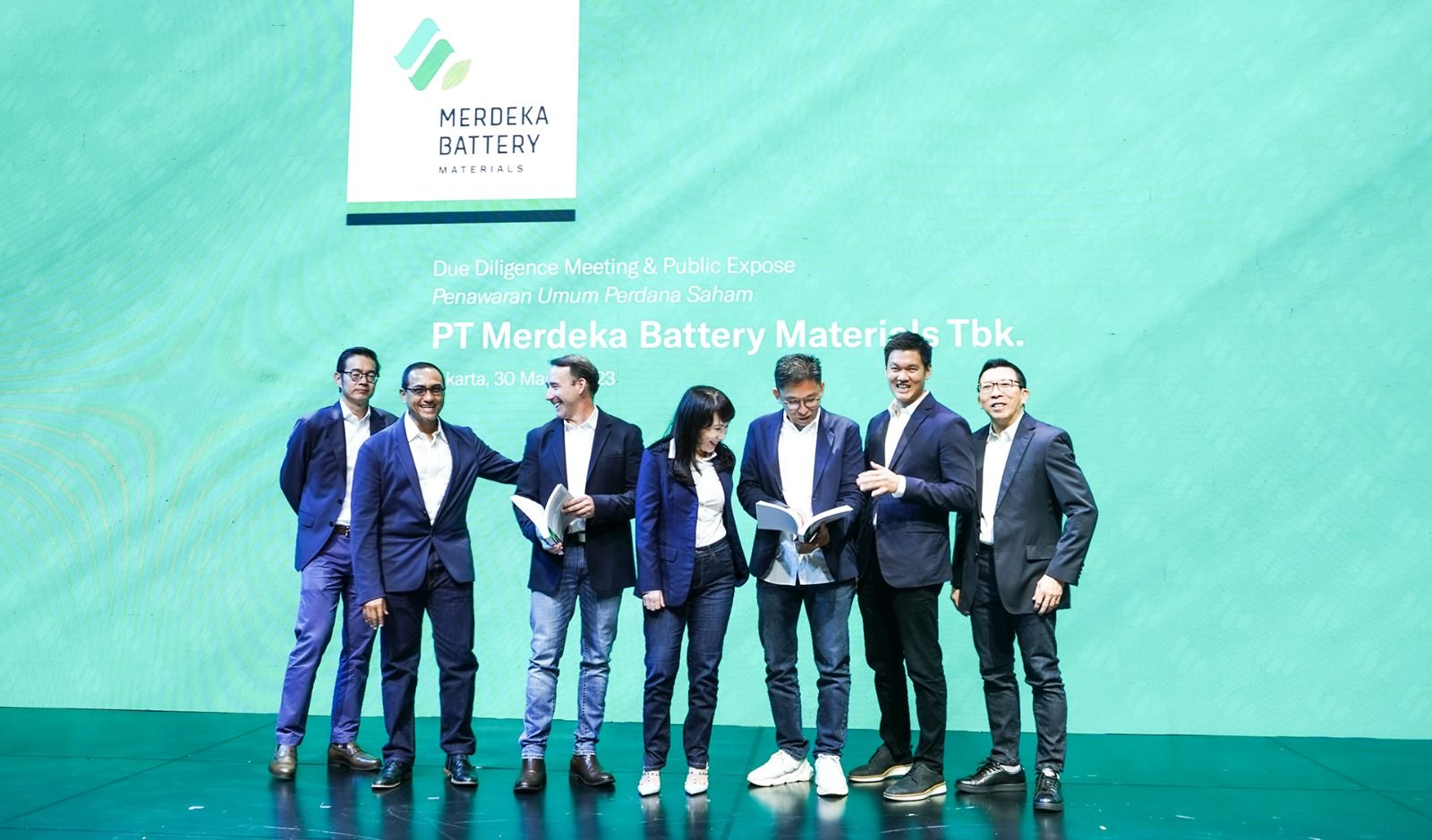 PT Merdeka Battery Material Tbk (MBMA) mengadakan Public Expose MBMA di Jakarta, Kamis, 30 Maret 2023.