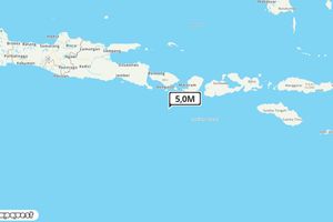 Pusat gempa berada di laut 97 km Barat Daya Kuta Selatan