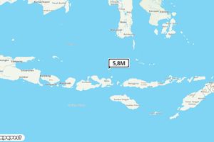 Pusat gempa berada di laut 70 Km Barat Laut Bima