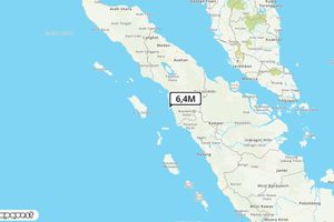 Pusat gempa berada di laut 82 km Barat Daya Padang Sidempuan