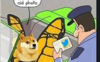 Tangkapan layar cuitan Twitter Elon Musk yang menandakan pergantian logo Twitter dari burung biru menjadi anjing Shiba Inu Dogecoin.