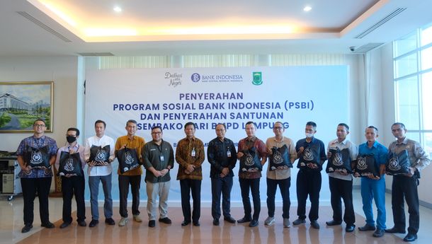 BI Lampung Bersama BMPD Serahkan Santunan 2.100 Paket Sembako