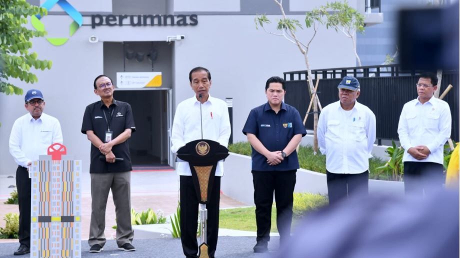  Presiden Joko Widodo (Jokowi) meresmikan Apartemen Samesta Mahata Margonda di Depok, Jawa Barat, pada Kamis, 13 April 2023. 
