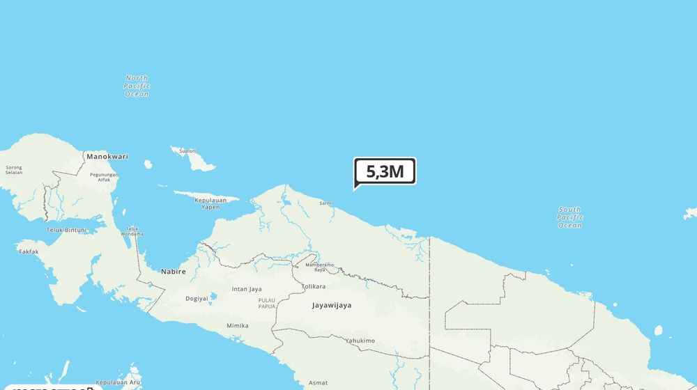 Pusat gempa berada di Laut 57 km TimurLaut Sarmi