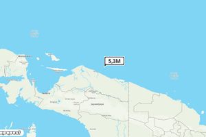 Pusat gempa berada di Laut 57 km TimurLaut Sarmi