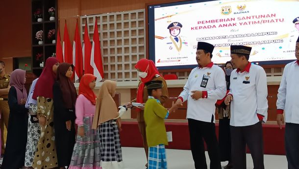 Pemkot Bandar Lampung dan Baznas Salurkan Santunan ke 500 Anak Yatim