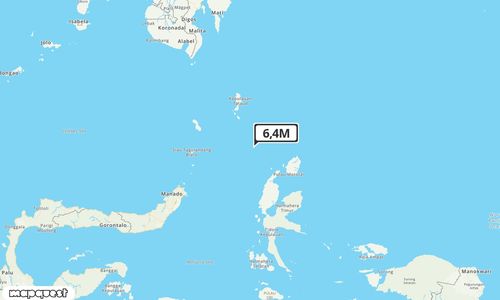 Pusat gempa berada di laut 141 km Tenggara Melonguane