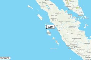 Pusat gempa berada di Laut 177 km BaratLaut Kepulauan Mentawai