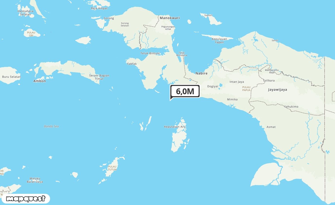 Pusat gempa berada di laut 167 km Timur Laut Tual