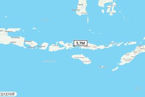 Pusat gempa berada di laut 46 km Tenggara, Kota Bima