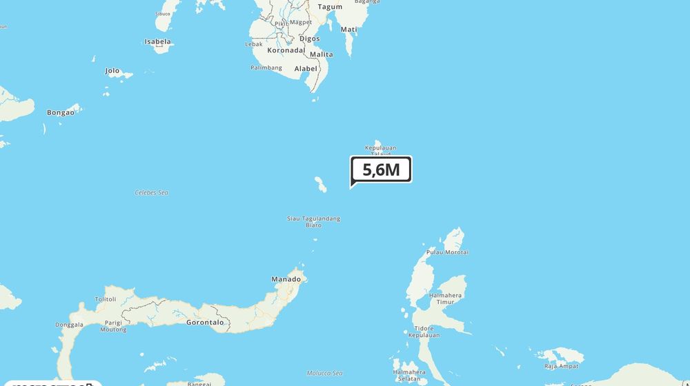 Pusat gempa berada di laut 69 km Tenggara Tahuna