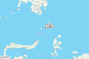 Pusat gempa berada di laut 69 km Tenggara Tahuna