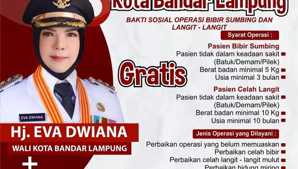 HUT Bandar Lampung ke 341, Pemkot Siap Gelar Operasi Bibir Sumbing  Gratis 