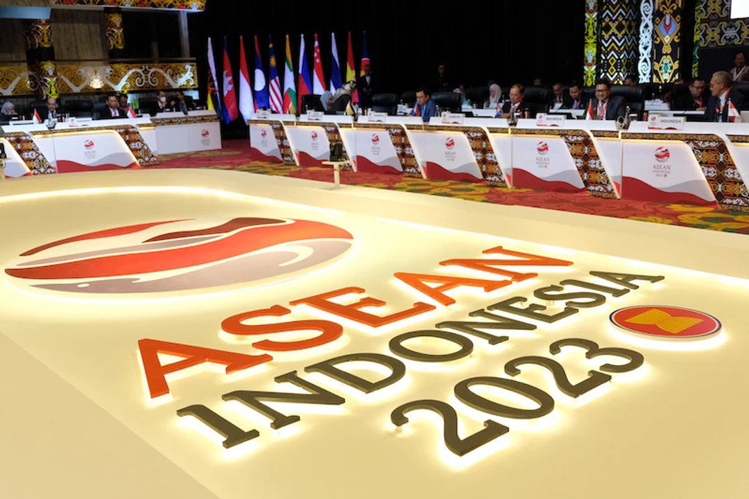 Ilustrasi logo KTT ASEAN 2023 di Indonesia.