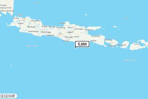Pusat gempa berada di laut 103 km Tenggara Pacitan