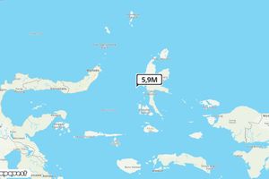 Pusat gempa berada di laut 60 km barat daya Ternate