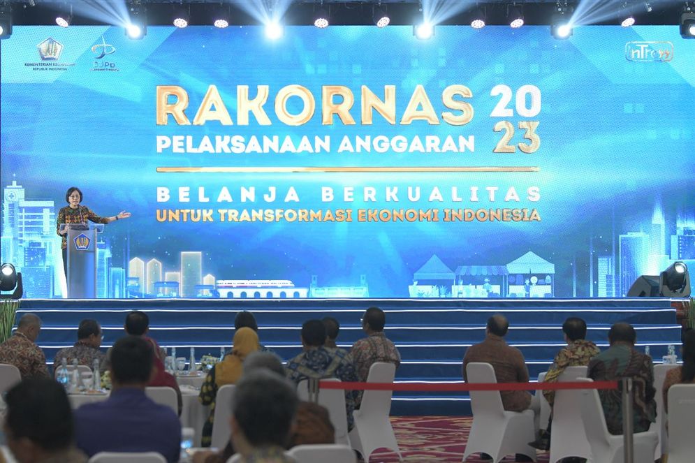 Sri Mulyani dalam Rakornas 2023