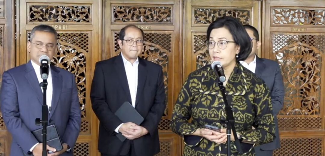 Menteri Keuangan Sri Mulyani Usai Rapat Paripurna DPR RI