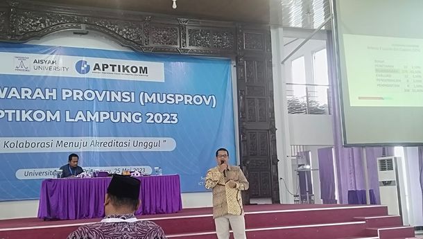 Musprov Aptikom Lampung 2023, Dosen  IIB Darmajaya Sampaikan Kolaborasi Menuju Akreditasi Unggul