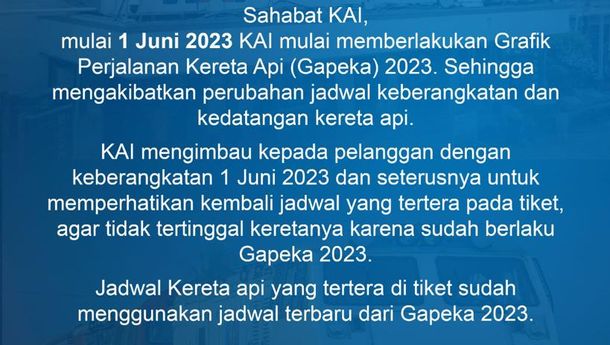 Mulai 1 Juni 2023 KAI Dirve IV Berlakukan GAPEKA Terbaru, Simak Jadwalnya!