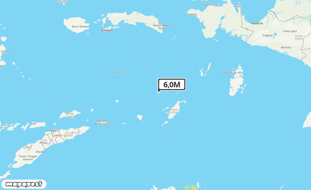 Pusat gempa berada di laut 136 km timurlaut Tepa-Maluku Barat Daya