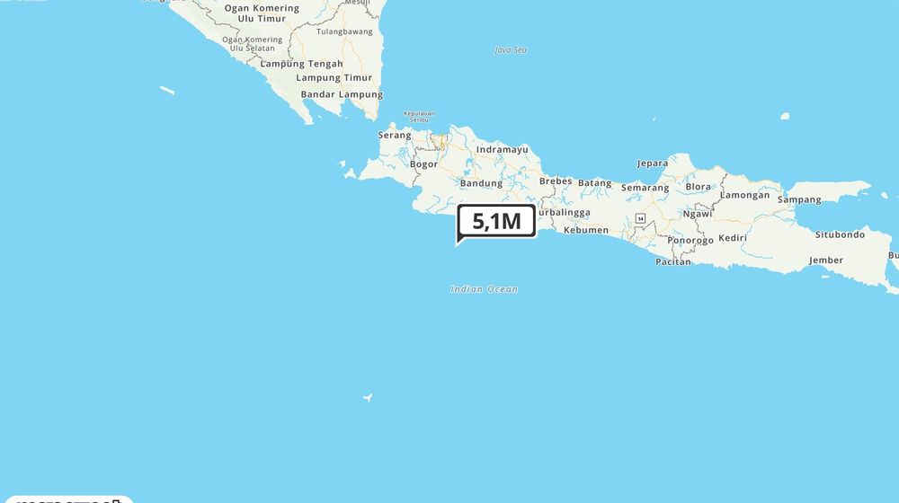 Pusat gempa berada di laut 126 km Tenggara Kota Sukabumi