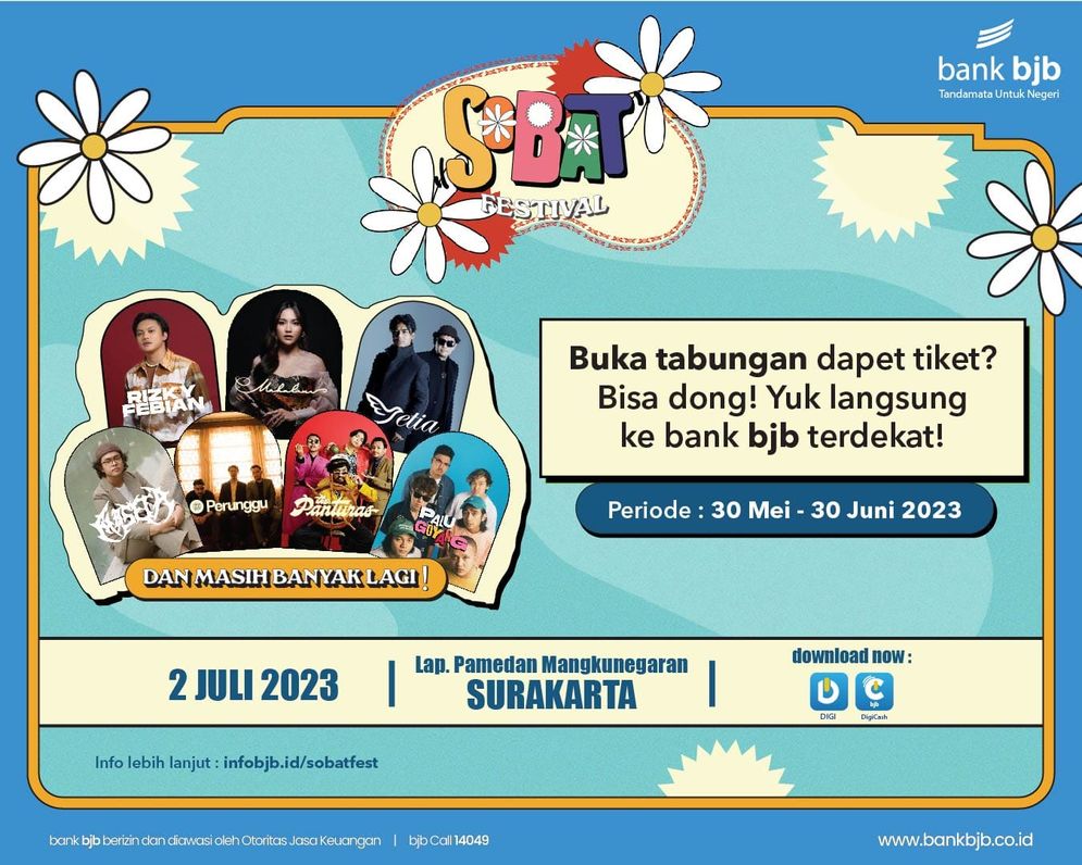 bank bjb Siapkan Tiket Nonton Konser Sobat Festival 2023 untuk Nasabah