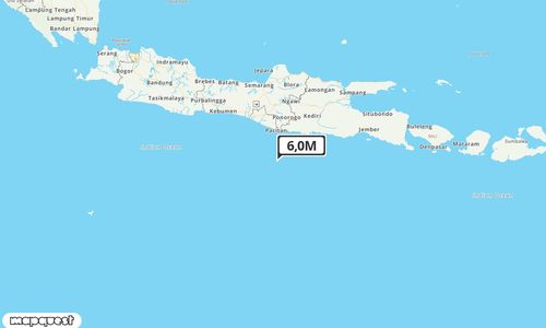 Pusat gempa berada di laut 117 km Baratdaya Pacitan