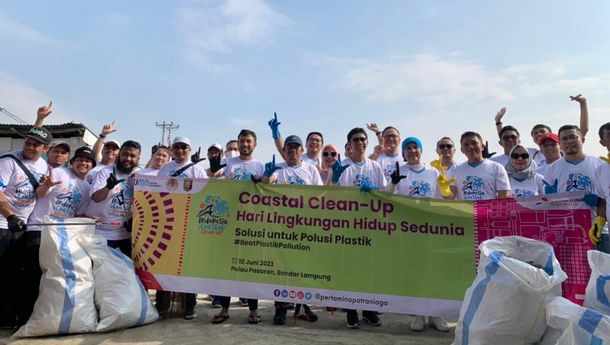 Serentak 135 Titik se-Indonesia, Pertamina Partisipasi Kegiatan Coastal Cleanup di Pulau Pasaran 