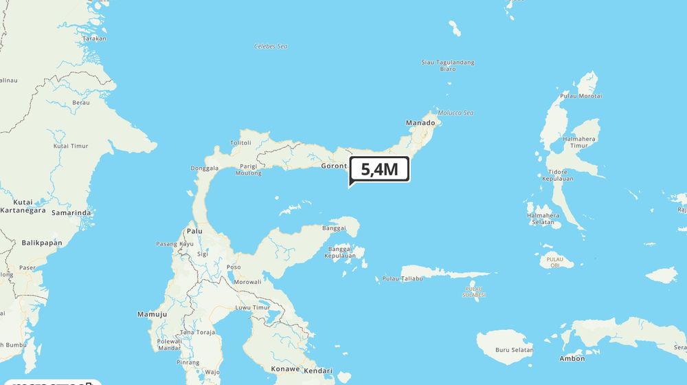 Pusat gempa berada di laut 64 km BaratDaya BoneBolango
