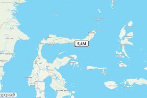 Pusat gempa berada di laut 64 km BaratDaya BoneBolango
