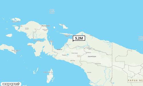 Pusat gempa berada di darat 18 km TimurLaut Waropen