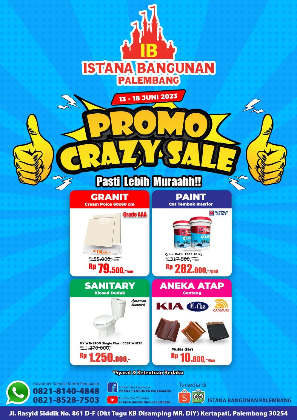 Pasti Paling Murah Promo Crazy Sale Istana Bangunan Palembang